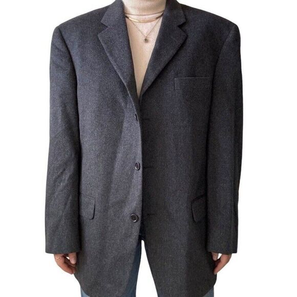 Jack Victor Loro Piana Mens Gray 100% Cashmere Soft Sport Coat Blazer 44R